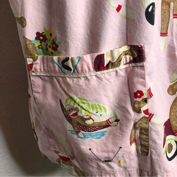 Nick & Nora pink sock monkey leisure time pajama top size 3XL - Picture 7 of 16